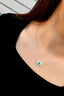 14K GOLD 1.08 CTW NATURAL EMERALD & DIAMOND NECKLACE