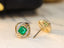 14K GOLD 0.89 CTW NATURAL EMERALD & DIAMOND EARRINGS
