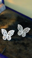 14K GOLD 0.88 CT NATURAL H DIAMOND & BUTTERFLY EARRINGS