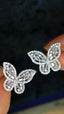 14K GOLD 0.88 CT NATURAL H DIAMOND & BUTTERFLY EARRINGS