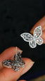 14K GOLD 0.88 CT NATURAL H DIAMOND & BUTTERFLY EARRINGS