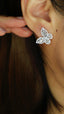 14K GOLD 0.88 CT NATURAL H DIAMOND & BUTTERFLY EARRINGS