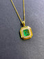 14K GOLD 1.52 CTW NATURAL EMERALD & DIAMOND PENDANT( WITHOUT CHAIN )