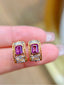 14K GOLD 1.39 CTW NATURAL SAPPHIRE & DIAMOND EARRINGS