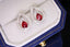 14K GOLD 0.78 CTW NATURAL RUBY & DIAMOND EARRINGS