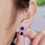 14K GOLD 2.26 CTW NATURAL SAPPHIRE & DIAMOND EARRINGS