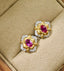 14K GOLD 0.63 CTW NATURAL RUBY & DIAMOND EARRINGS