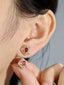 14K GOLD 0.63 CTW NATURAL RUBY & DIAMOND EARRINGS