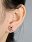 14K GOLD 0.63 CTW NATURAL RUBY & DIAMOND EARRINGS