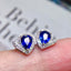 14K GOLD 1.55 CTW NATURAL SAPPHIRE & DIAMOND EARRINGS