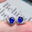 14K GOLD 1.55 CTW NATURAL SAPPHIRE & DIAMOND EARRINGS