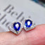 14K GOLD 1.55 CTW NATURAL SAPPHIRE & DIAMOND EARRINGS
