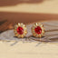 14K GOLD 0.91 CTW NATURAL RUBY & DIAMOND EARRINGS