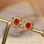 14K GOLD 0.91 CTW NATURAL RUBY & DIAMOND EARRINGS