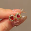 14K GOLD 0.91 CTW NATURAL RUBY & DIAMOND EARRINGS