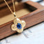 14K GOLD 0.65 CT NATURAL SAPPHIRE & DIAMOND NECKLACE