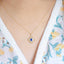 14K GOLD 0.65 CT NATURAL SAPPHIRE & DIAMOND NECKLACE