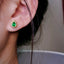 14K GOLD 0.96 CTW NATURAL EMERALD & DIAMOND EARRINGS
