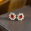 14K GOLD 1.9 CTW NATURAL RUBY & DIAMOND EARRINGS