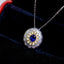 14K GOLD 0.42 CTW NATURAL SAPPHIRE & DIAMOND PENDANT( WITHOUT CHAIN )