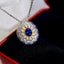 14K GOLD 0.42 CTW NATURAL SAPPHIRE & DIAMOND PENDANT( WITHOUT CHAIN )