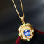 14K GOLD 0.51 CTW NATURAL SAPPHIRE & SAPPHIRE PENDANT( WITHOUT CHAIN )