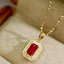 14K GOLD 0.51 CTW NATURAL RUBY & DIAMOND PENDANT( WITHOUT CHAIN )