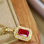 14K GOLD 0.51 CTW NATURAL RUBY & DIAMOND PENDANT( WITHOUT CHAIN )