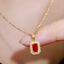 14K GOLD 0.51 CTW NATURAL RUBY & DIAMOND PENDANT( WITHOUT CHAIN )