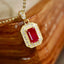 14K GOLD 0.51 CTW NATURAL RUBY & DIAMOND PENDANT( WITHOUT CHAIN )
