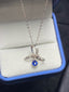14K GOLD 0.71 CT NATURAL SAPPHIRE & DIAMOND NECKLACE