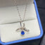 14K GOLD 0.71 CT NATURAL SAPPHIRE & DIAMOND NECKLACE