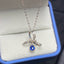 14K GOLD 0.71 CT NATURAL SAPPHIRE & DIAMOND NECKLACE