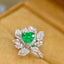 14K GOLD 1.63 CTW NATURAL EMERALD & DIAMOND RING