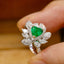 14K GOLD 1.63 CTW NATURAL EMERALD & DIAMOND RING