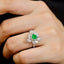 14K GOLD 1.63 CTW NATURAL EMERALD & DIAMOND RING