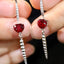 14K GOLD 2.45 CTW NATURAL RUBY & DIAMOND EARRINGS