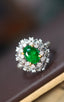 14K GOLD 2.31 CTW NATURAL EMERALD & DIAMOND RING