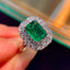 14K GOLD 2.49 CTW NATURAL EMERALD & DIAMOND RING