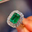 14K GOLD 2.49 CTW NATURAL EMERALD & DIAMOND RING