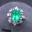 14K GOLD 3.46 CTW NATURAL EMERALD & DIAMOND RING