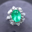 14K GOLD 3.46 CTW NATURAL EMERALD & DIAMOND RING