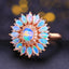 14K GOLD 1.25 CTW NATURAL OPAL & DIAMOND RING