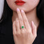 14K GOLD 1.24 CT VIVID GREEN NATURAL EMERALD & DIAMOND RING