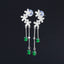 14K GOLD 0.5 CT VIVID GREEN NATURAL EMERALD & DIAMOND EARRINGS