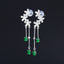 14K GOLD 0.5 CT VIVID GREEN NATURAL EMERALD & DIAMOND EARRINGS