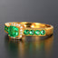 14K GOLD 1.37 CT VIVID GREEN NATURAL EMERALD & DIAMOND RING