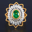 14K GOLD 1.15 CT VIVID GREEN NATURAL EMERALD & DIAMOND RING