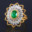 14K GOLD 1.15 CT VIVID GREEN NATURAL EMERALD & DIAMOND RING