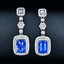 14K GOLD 5.39 CT NATURAL SAPPHIRE & DIAMOND EARRINGS